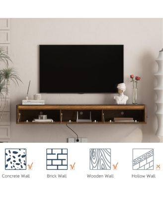 TV Stand with LED Lights & Power Outlet