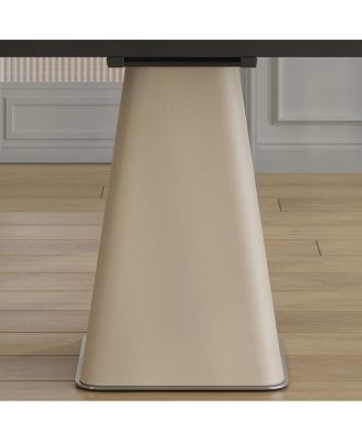  Retractable Rock Slab Folding Dining Table, Modern Square Expandable Table