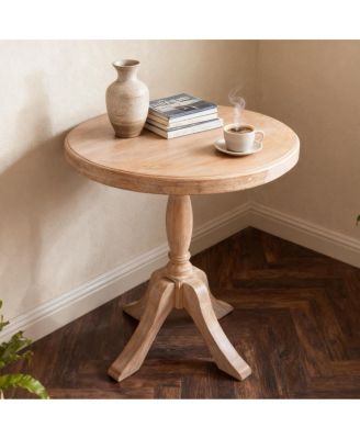 Streamdale 23.6" Round Wooden End Table, 2 Heights Available, Natural