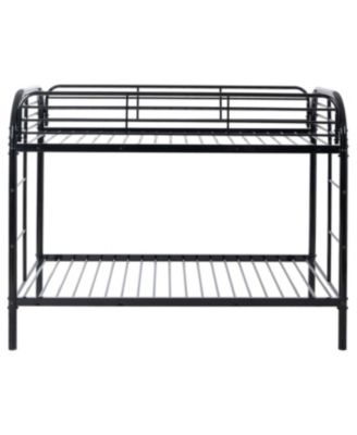 Metal Twin Over Twin Bunk Bed with 2 Ladders, Black
