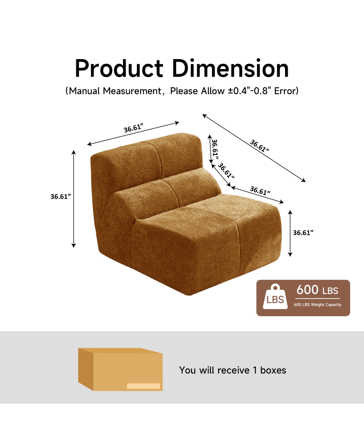 Streamdale Furniture Luxury Cloud-Soft Velvet Single Sofa Chair