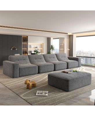  Modular Sectional Sofa Set w/ Ottoman, Tufted, Deep Seat, Chaise, Accent Chair