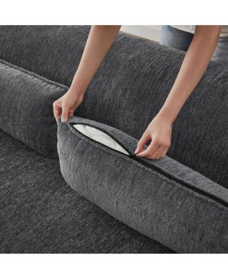  Chenille L-Shape Luxury Sectional Oversized Sofa, Minimalist Design, Comfy Sleeper Couch