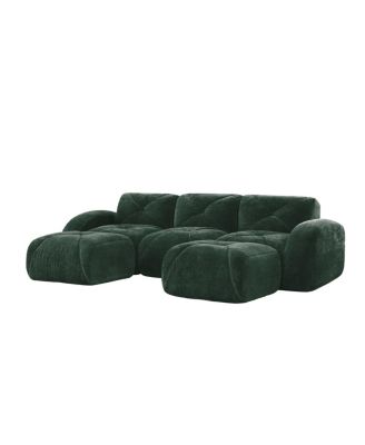  U-shaped Boneless Sofa, Tufted, 32D High Density Sponge
