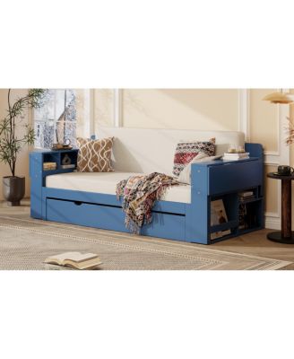Daybed with Removable Desk, Storage Drawers & Hydraulic Side Table