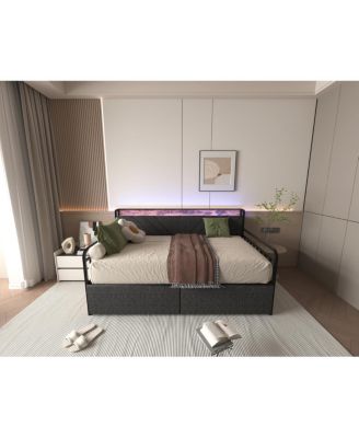 Twin Daybed with Drawers and Charging Station