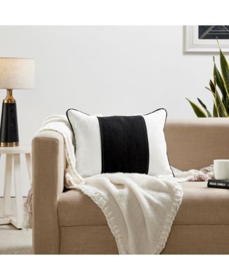 Maya Linen Stripe Lumbar Throw Pillow Covers, 14"x 20", Set of 2