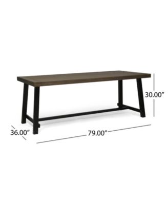 Modern Industrial Acacia Wood Outdoor Dining Table Weather-Resistant