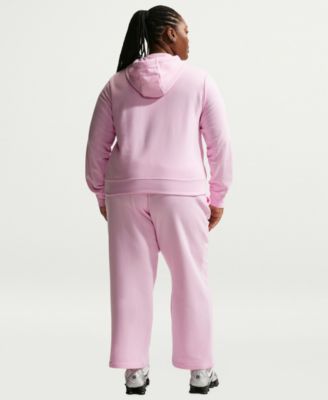 Plus Size Active Sportswear Club Hooded Fleece Sweatshirt