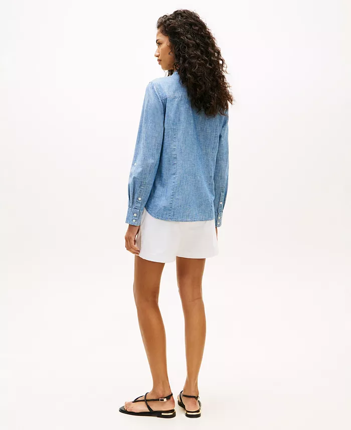 Women's Chambray Roll-Tab Long-Sleeve Shirt - thumbnail 5