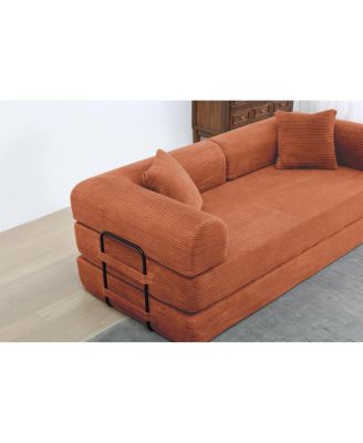 3-Seat Convertible Sofa Bed with Repositionable Armrests