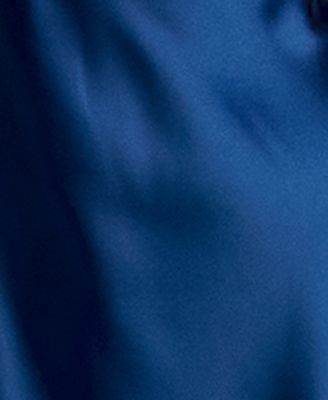 Juniors' Midi Satin Slip Dress with Lace Trim