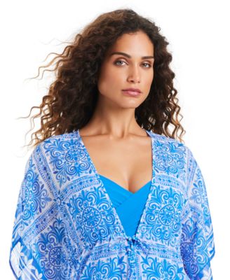 Women's Chiffon V-Neck Cover-Up Swim Caftan