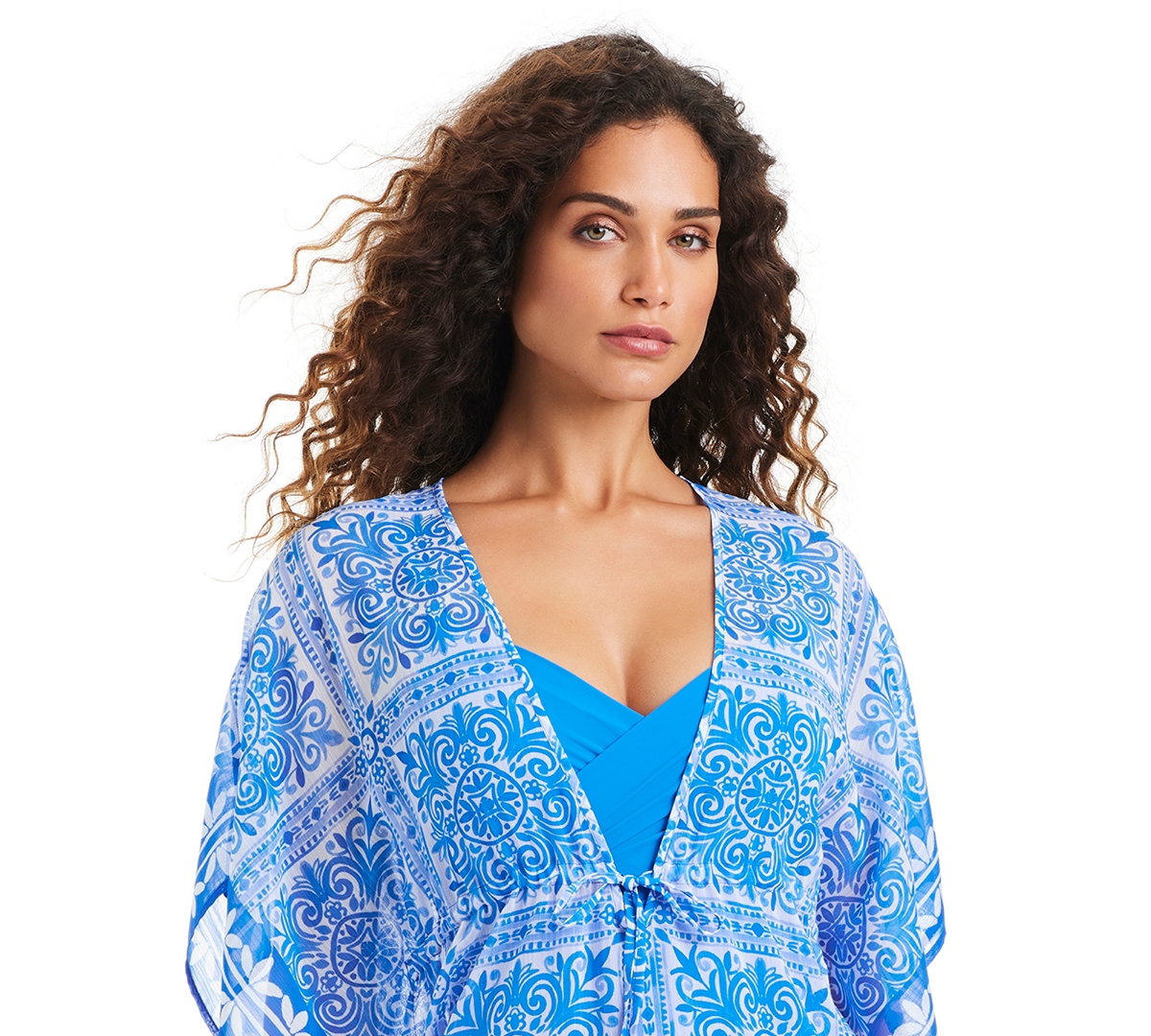 Beyond Control Women's Chiffon V-Neck Cover-Up Swim Caftan