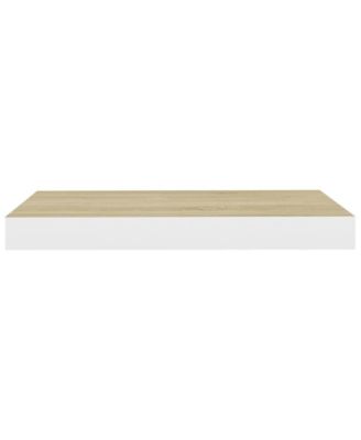Wall Shelf Oak and White Honeycomb MDF and Metal 19.7x9.1 in