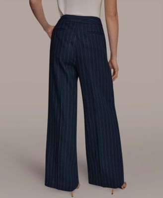 Women's Pinstripe High-Waist Wide Leg Pants