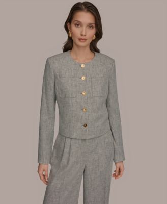 Women's Button-Front Cropped Jacket image