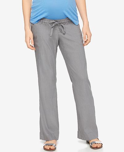 A Pea In The Pod Maternity Linen Wide-Leg Pants