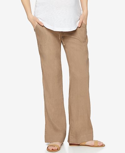 A Pea In The Pod Maternity Linen-Blend Bootcut Pants