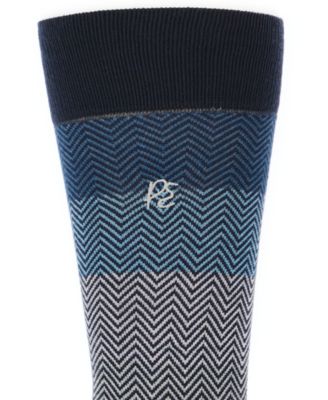 Men's Patterned Chevron Block Crew Socks