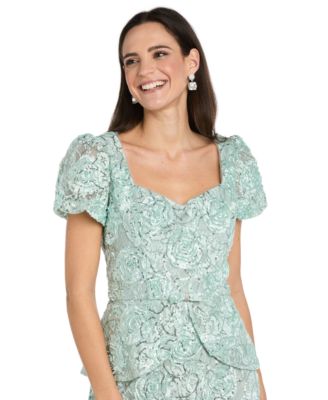 Women’s Puff-Sleeve Peplum Ball Gown