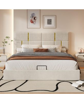 Upholstered Platform Bed with Hydraulic Storage