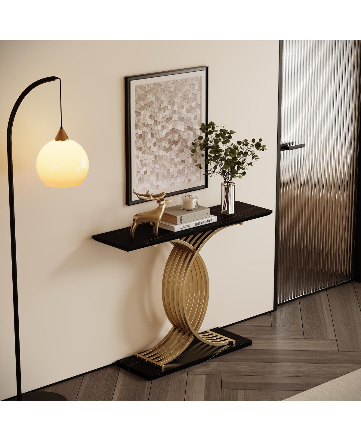 Streamdale Furniture Gold Intertwined Metal Legs Luxury High-End Entryway Accent Console Table