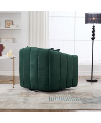 Upholstered Oversized 360° Swivel Accent Barrel Chair & Half Sofa