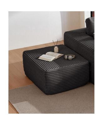 Minimalist No-Assembly Corduroy Sectional Sofa with Chaise