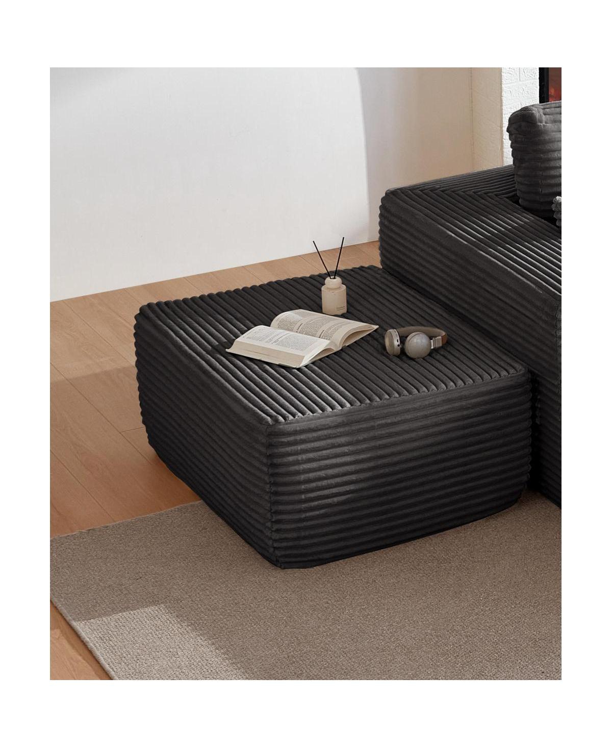 Streamdale Furniture Minimalist No-Assembly Corduroy Sectional Sofa with Chaise