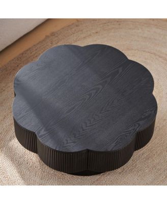 Streamdale Modern Plum Blossom Coffee Table with Storage - Black