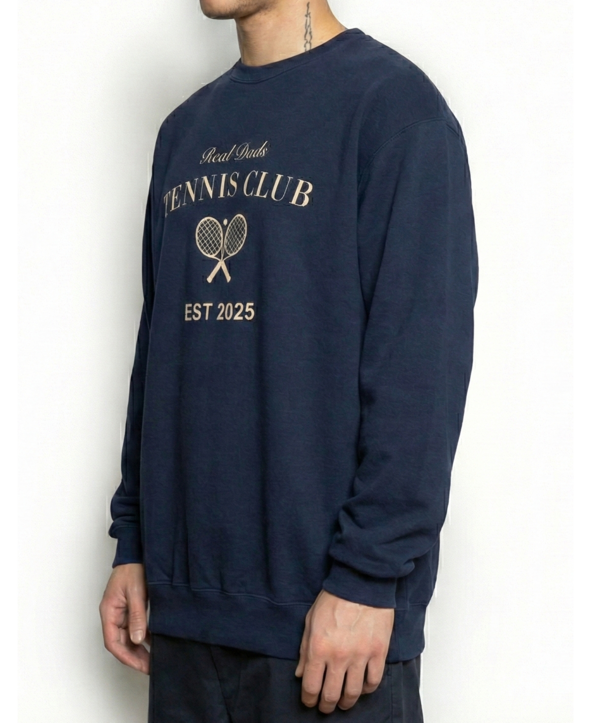 9tofive Men's Real Dads Tennis Club Heritage Crewneck