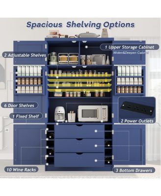 Freestanding Kitchen Pantry, Shaker Style Storage