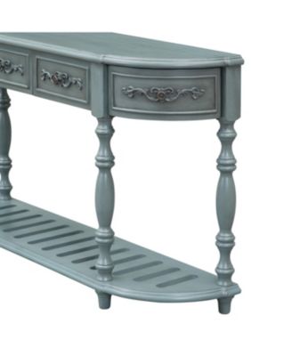  52" Modern Curved Console Table w/ Drawers & Shelf