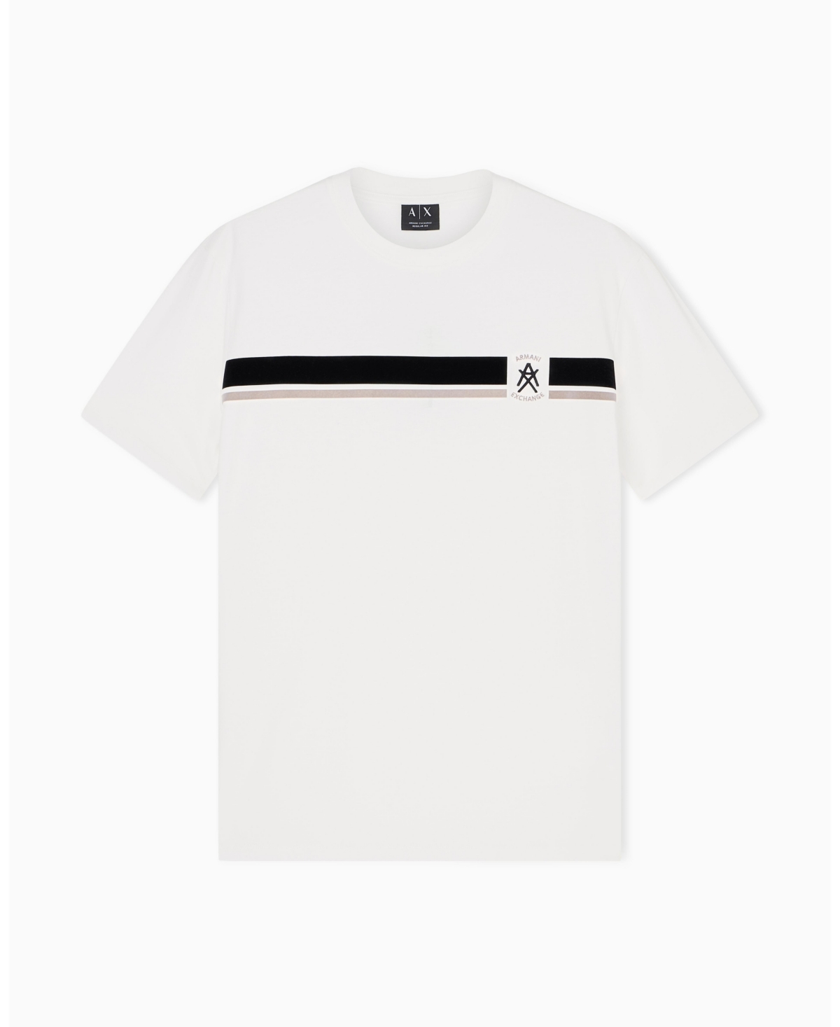 A|X Armani Exchange Men's Short Sleeve Flocked Stripe T-Shirt