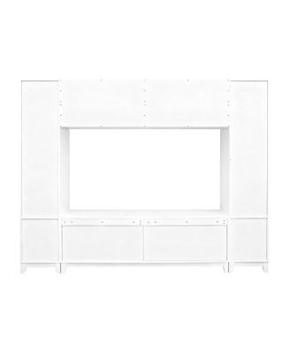 Modern Entertainment Center with Glass Doors & Drawers