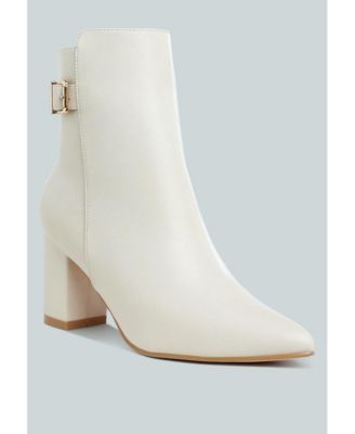 Womens Conchos Belt Detail Block Heel Boots