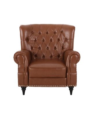 Classic Style Light Brown PU Push Back Chair