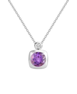 2-Pc. Amethyst (2.5 ct. t.w.) and Lab-Grown White Sapphire (0.1 ct. t.w.) Earrings And Necklace Set in 14k Gold Over Sterling Silver (Also Available in Other Gemstones)