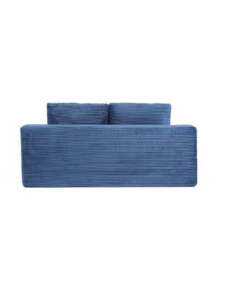 Dark-blue Corduroy Loveseat Sofa Bed with Reversible Cushions