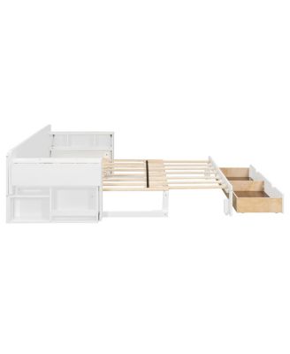 Full Size Daybed with Removable Desk & Storage Drawers