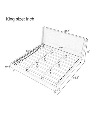 Modern Ivory Boucle Upholstered Platform Bed