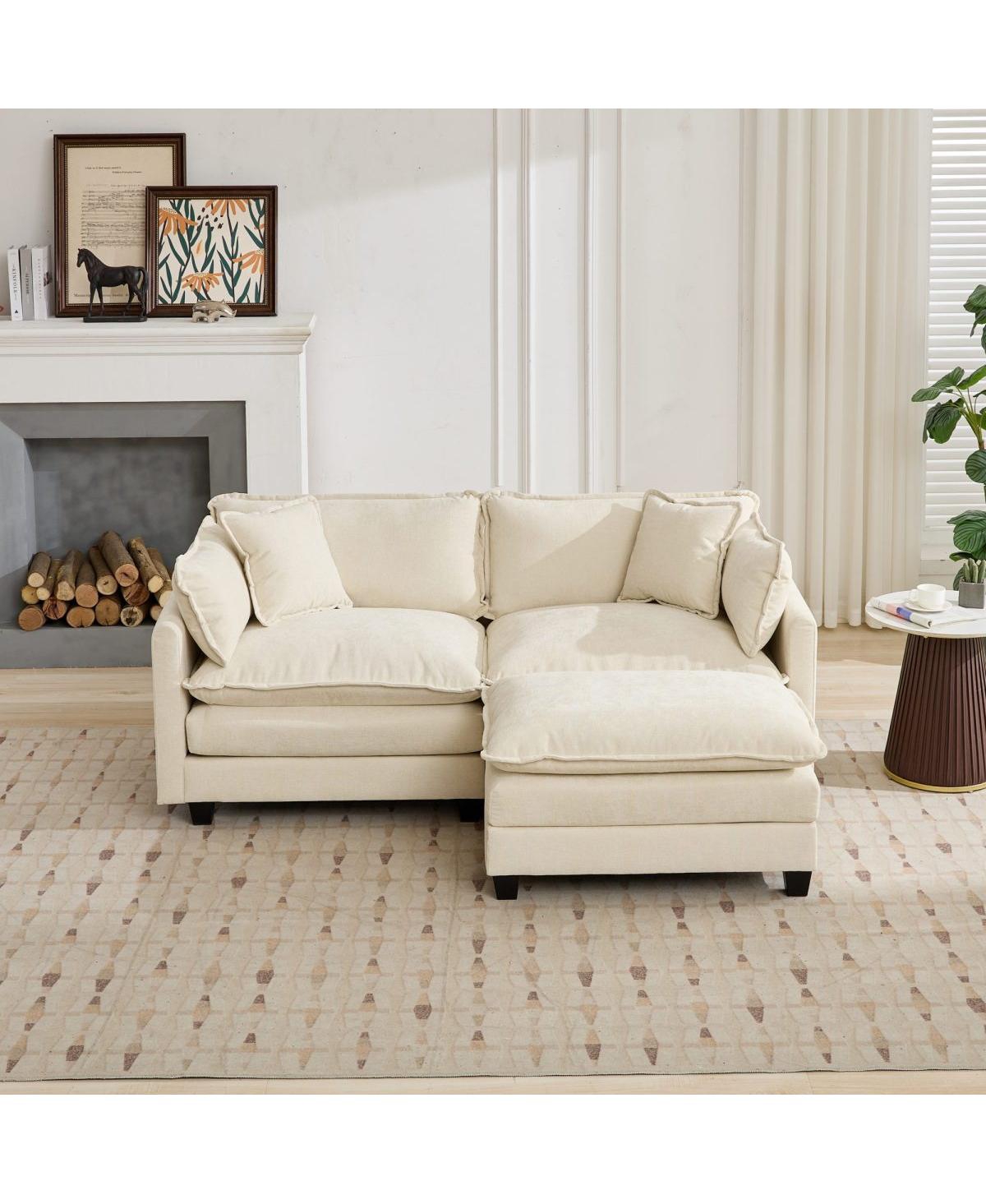 Streamdale Furniture Cloud Sofa Ottoman, Modern Sectional Couch for Living Room