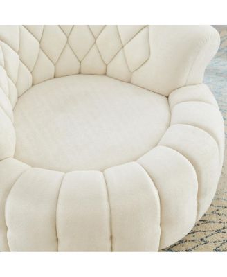 Swivel Accent Chair 360° Round Club Chair for Living Room/Bedroom