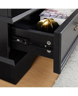 Lighted Glass Curio Cabinet with Adjustable Shelves - Black