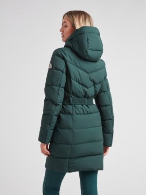 Women's Diamond Belted Hooded Down Coat