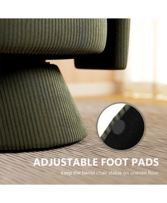 Swivel Accent Chair, Modern Barrel Chair with Thick Padding,