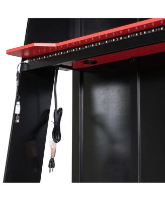 L-Shaped Twin Gaming Bed Frame w/ RGB, USB, TV Stand, Storage, Reversible