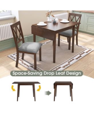Streamdale Extendable Farmhouse Dining Set Drop Leaf Table with Upholstered Chairs