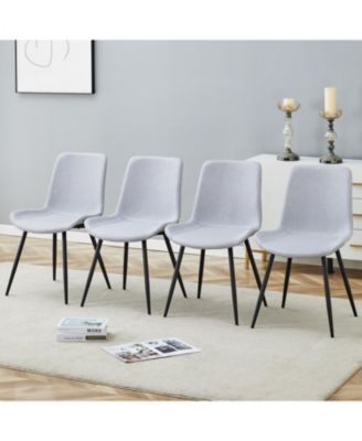 Set of 4 Comfortable Linen Chair